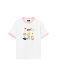 Áo Thun Ringer Relaxed Fit Animal Cute Puppy Things