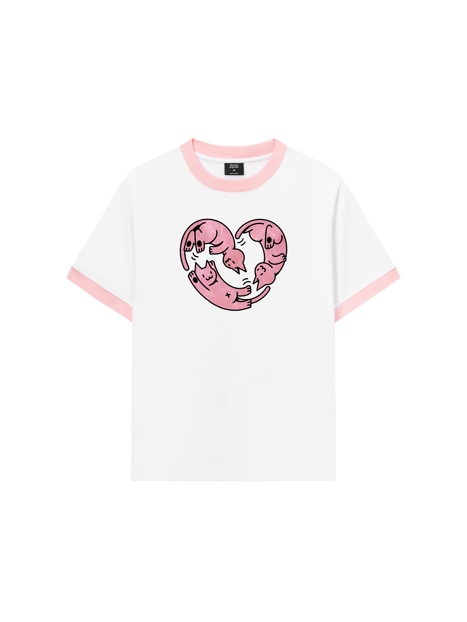 Áo Thun Ringer Relaxed Fit Meow Meow Heart
