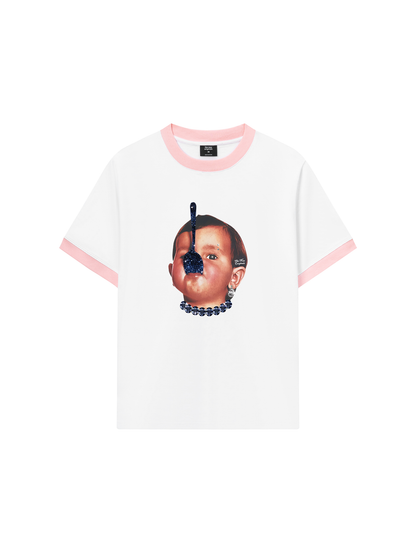 Áo Thun Ringer Relaxed Fit Funny spoon-covered face boy