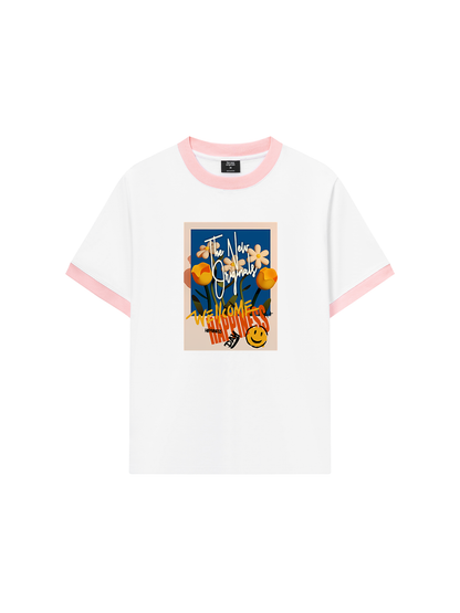 Áo Thun Ringer Relaxed Fit Be Bold Wellcome Happiness