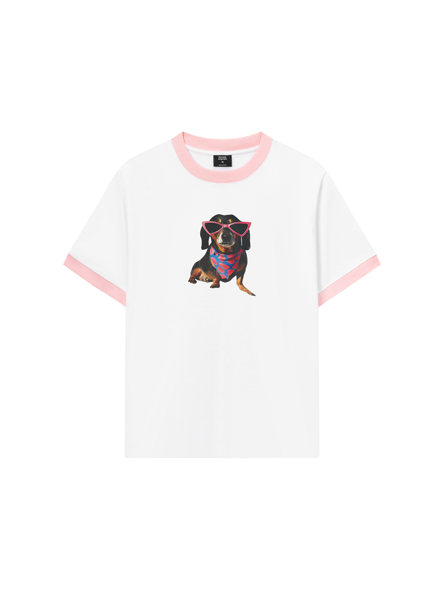 Áo Thun Ringer Relaxed Fit Animal Pink Glasses