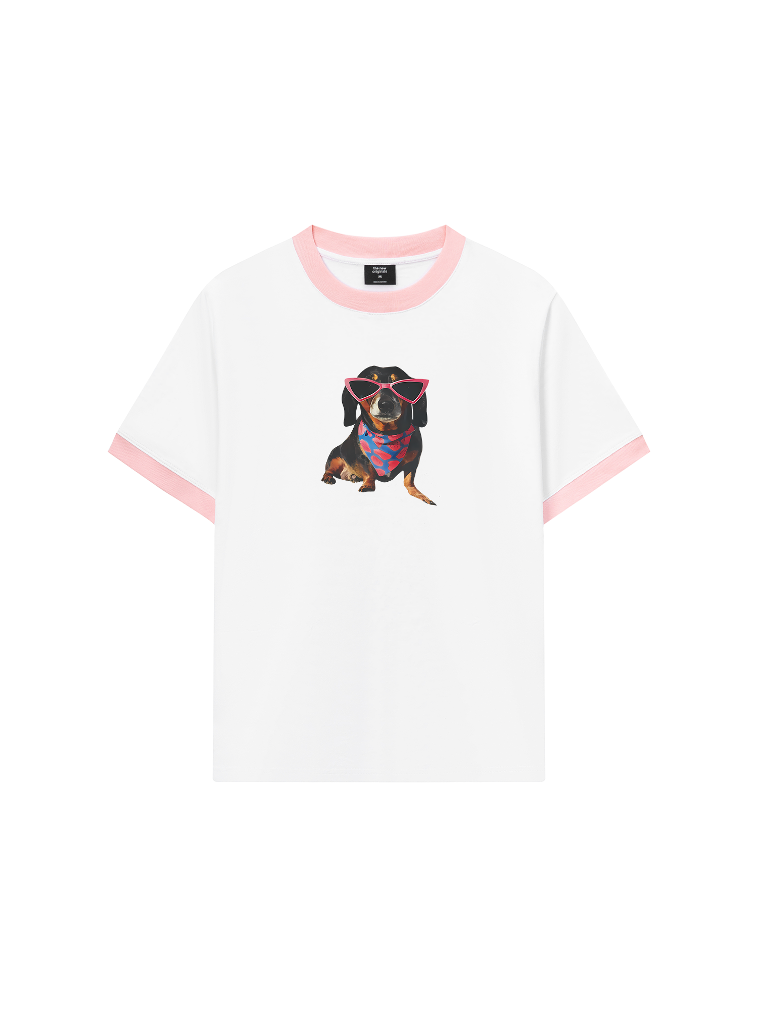 Áo Thun Ringer Relaxed Fit Animal Pink Glasses