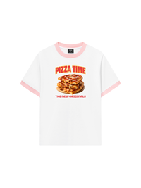 Áo Thun Ringer Relaxed Fit Foody Pizza Time