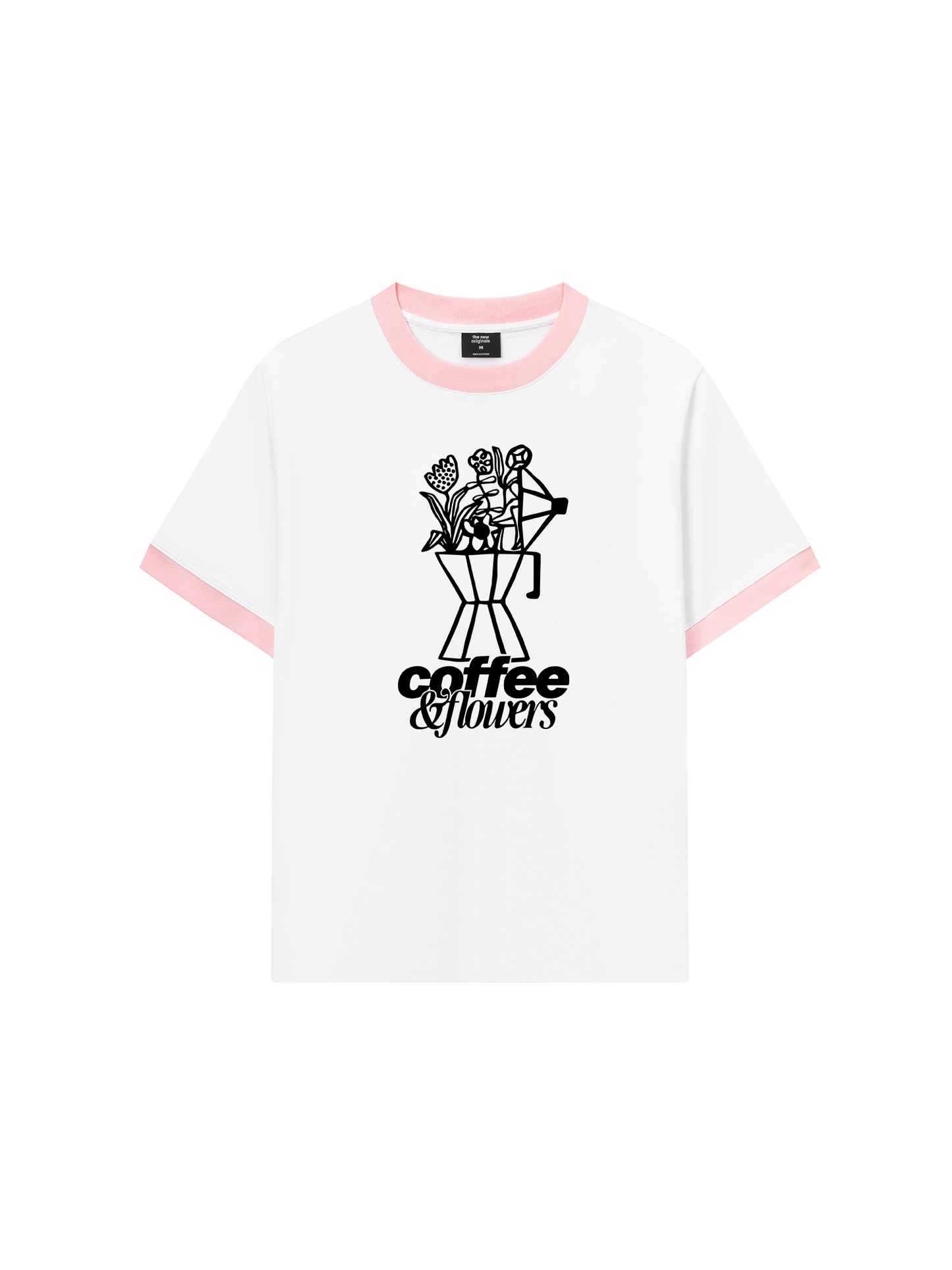 Áo Thun Ringer Relaxed Fit Coffee & Flowers Oversized
