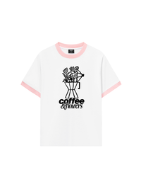 Áo Thun Ringer Relaxed Fit Coffee & Flowers Oversized