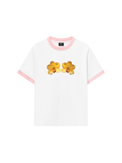 Áo Thun Ringer Relaxed Fit Flower Piercing Art