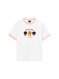 Áo Thun Ringer Relaxed Fit Animal Puppy Girl