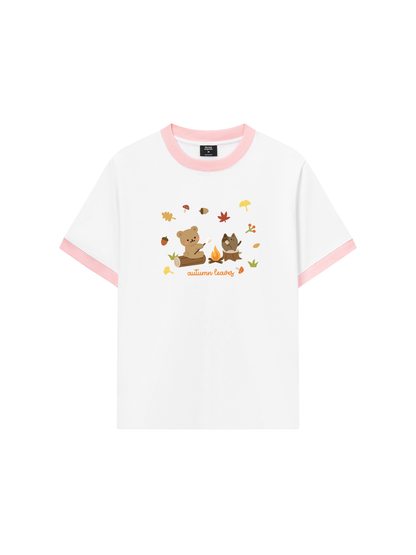 Áo Thun Ringer Relaxed Fit Autumn Vibes Autumn Leaves