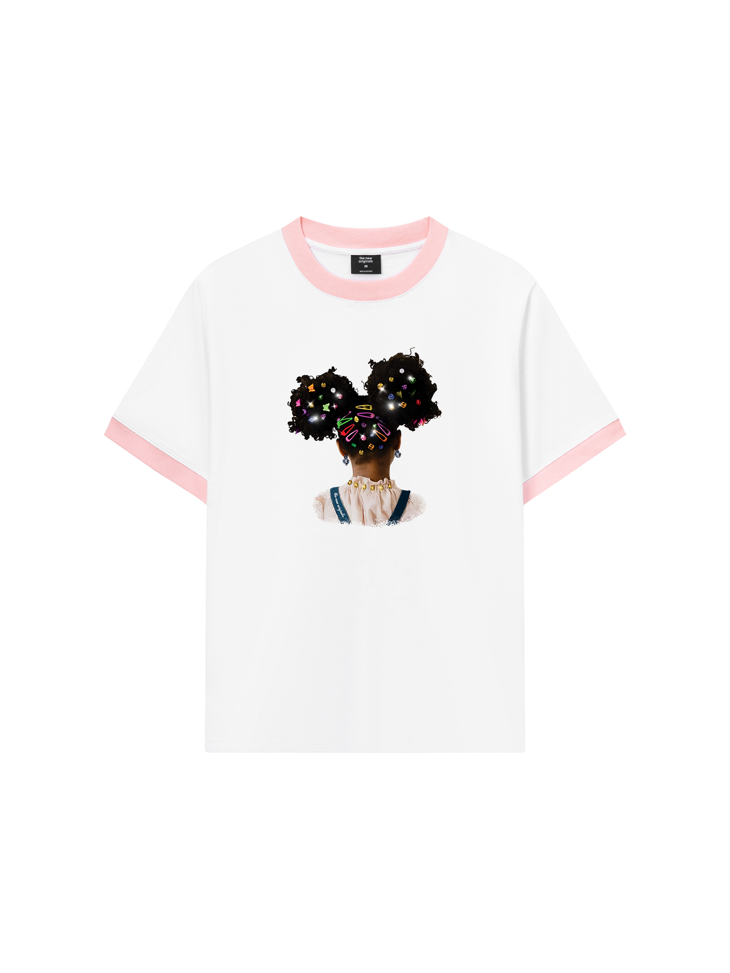 Áo Thun Ringer Relaxed Fit Colorful Diamond Hairpin Afro Girl