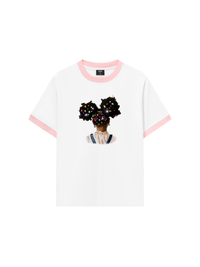 Áo Thun Ringer Relaxed Fit Colorful Diamond Hairpin Afro Girl