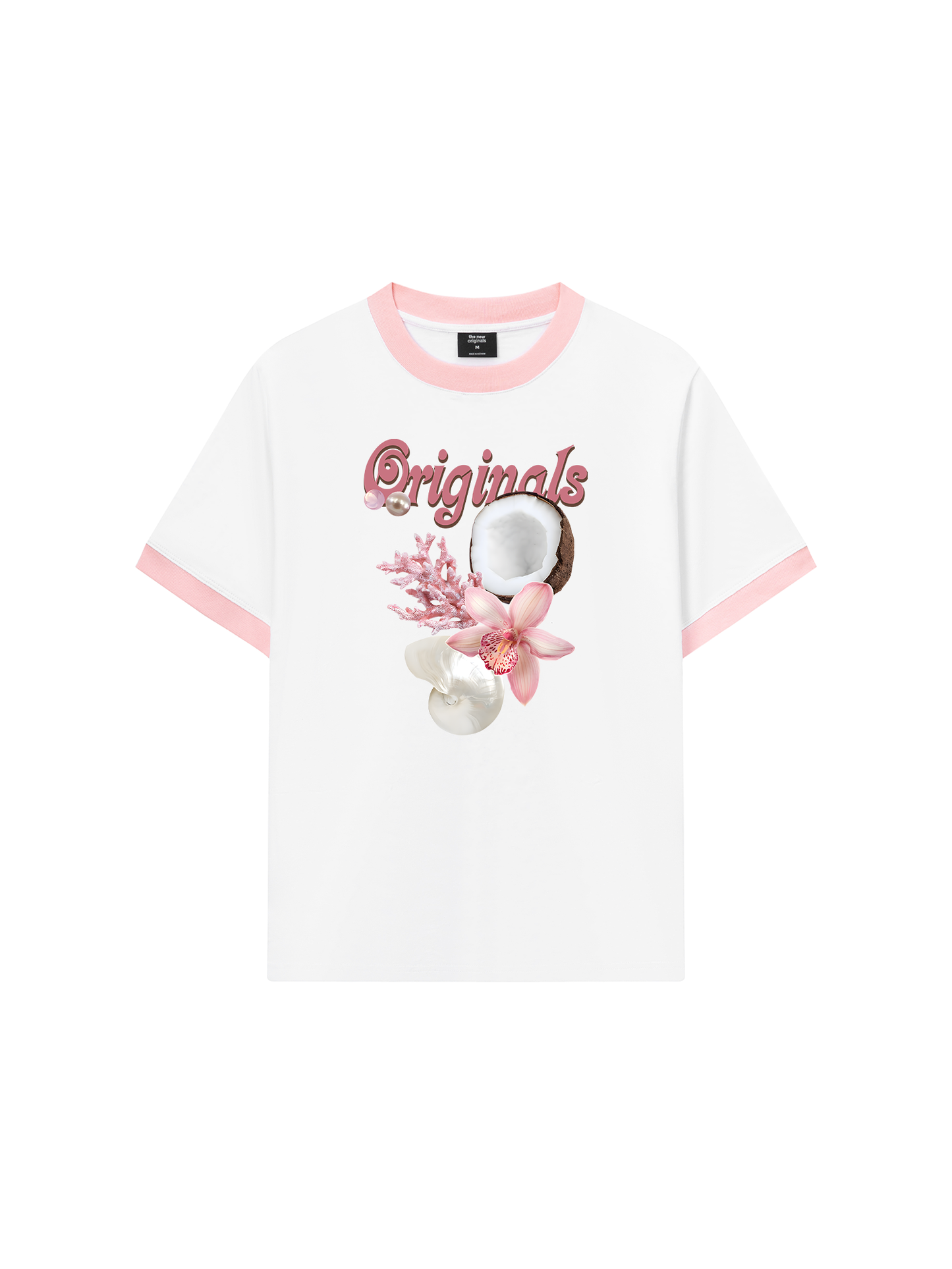 Áo Thun Ringer Relaxed Fit Summer Vibes Pink Girl Beachy
