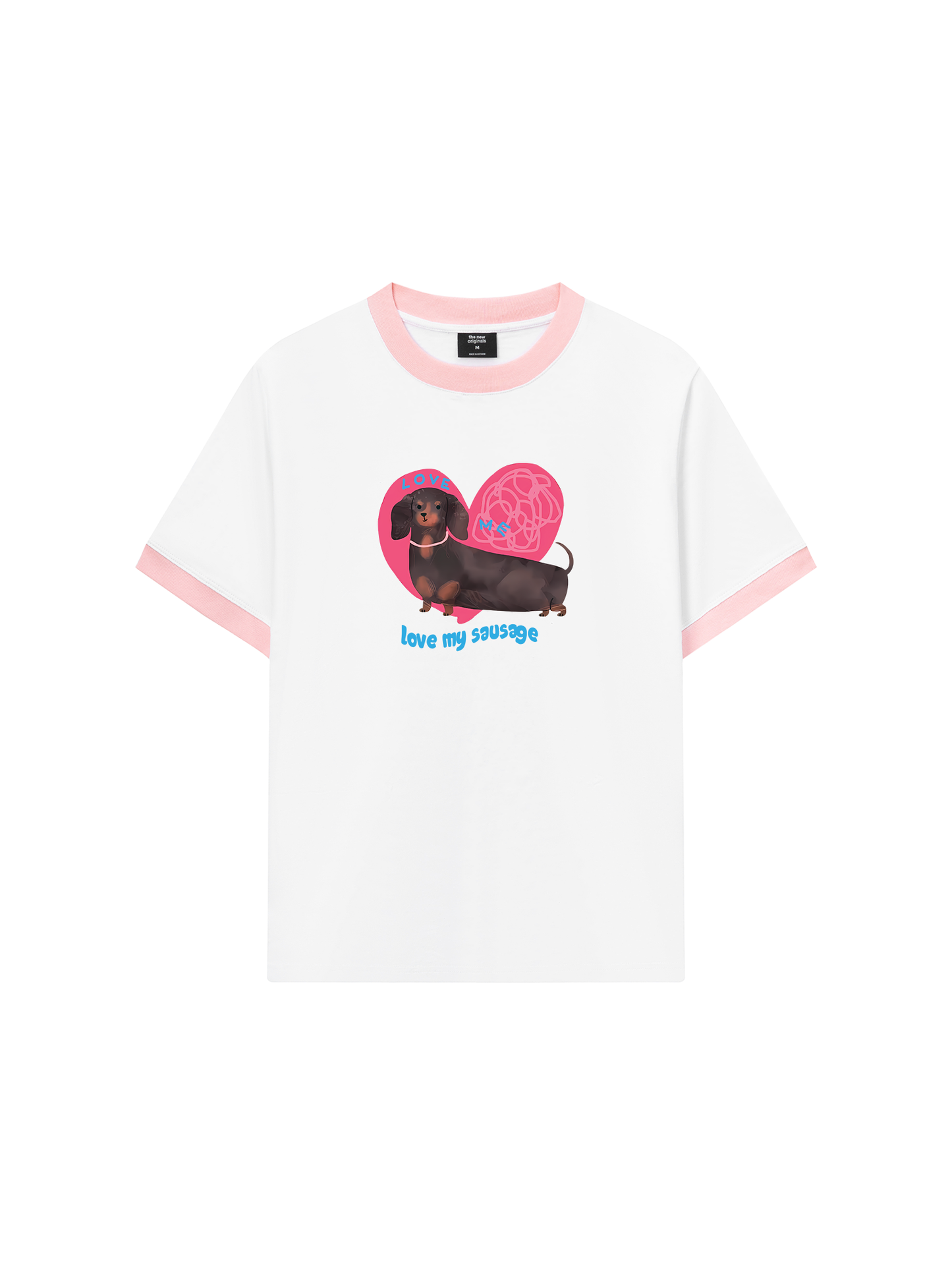 Áo Thun Ringer Relaxed Fit Animal Mood love my sausage