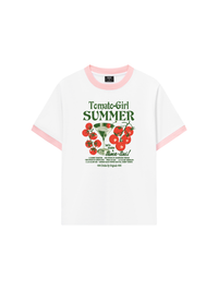 Áo Thun Ringer Relaxed Fit Suummer Vibes Tomato Girl