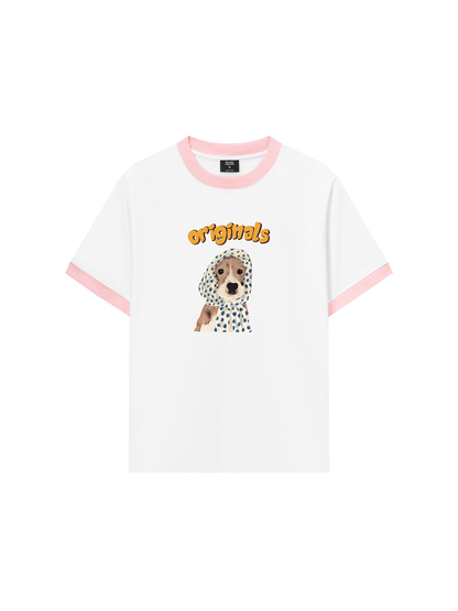 Áo Thun Ringer Relaxed Fit Animal Mood Puppy