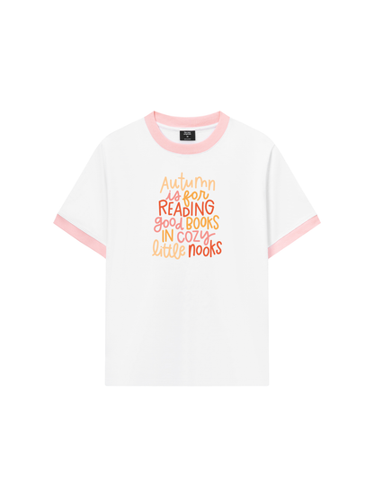 Áo Thun Ringer Relaxed Fit Autumn is For Reading Good Books