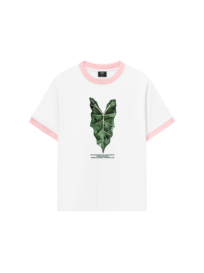 Áo Thun Ringer Relaxed Fit Tropical Alocasia Leaf