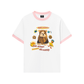 Áo Thun Ringer Relaxed Fit Sweet Pastry And Puppy Duck