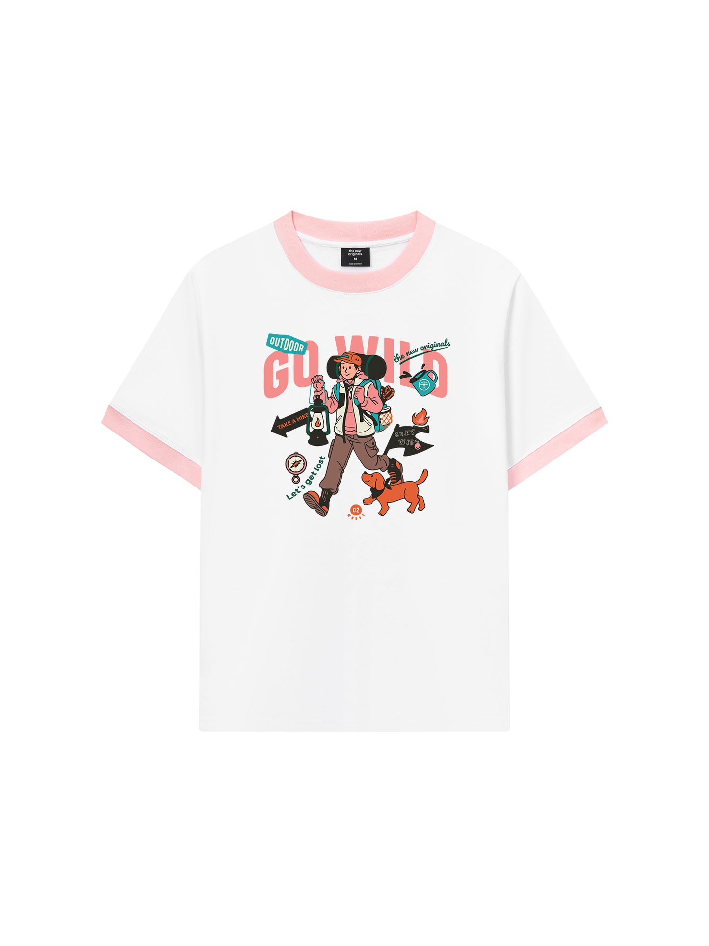 Áo Thun Ringer Relaxed Fit Go Wild Take A Hike