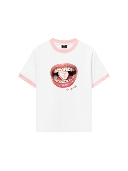 Áo Thun Ringer Relaxed Fit Diamond Grills Pills