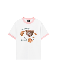 Áo Thun Ringer Relaxed Fit Cute Dog Yummy Cookie
