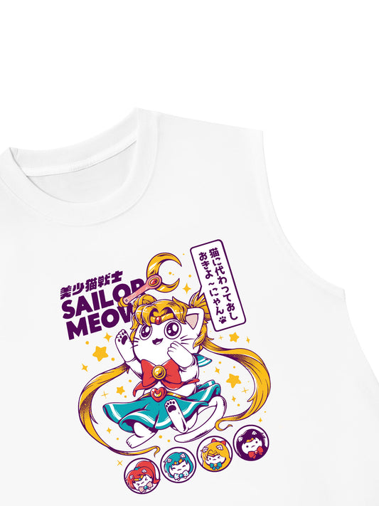Áo Ba Lỗ Relaxed Fit Sailor Meow