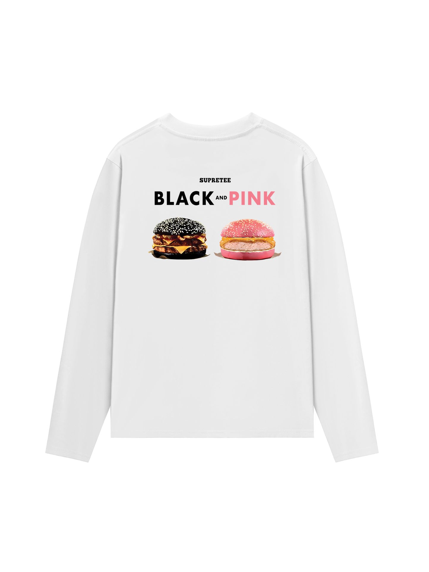Áo Thun Dài Tay Sweet Pastry Black Pink Meow Meow Strawberry