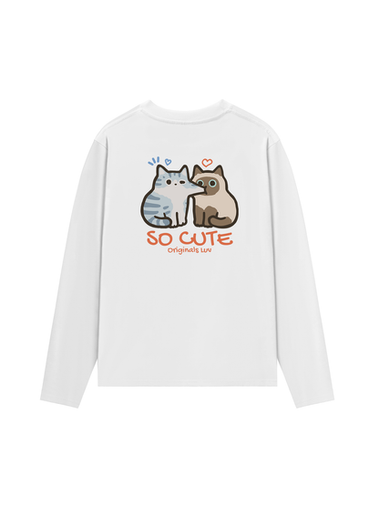 Áo Thun Dài Tay So Cute Cat Couple
