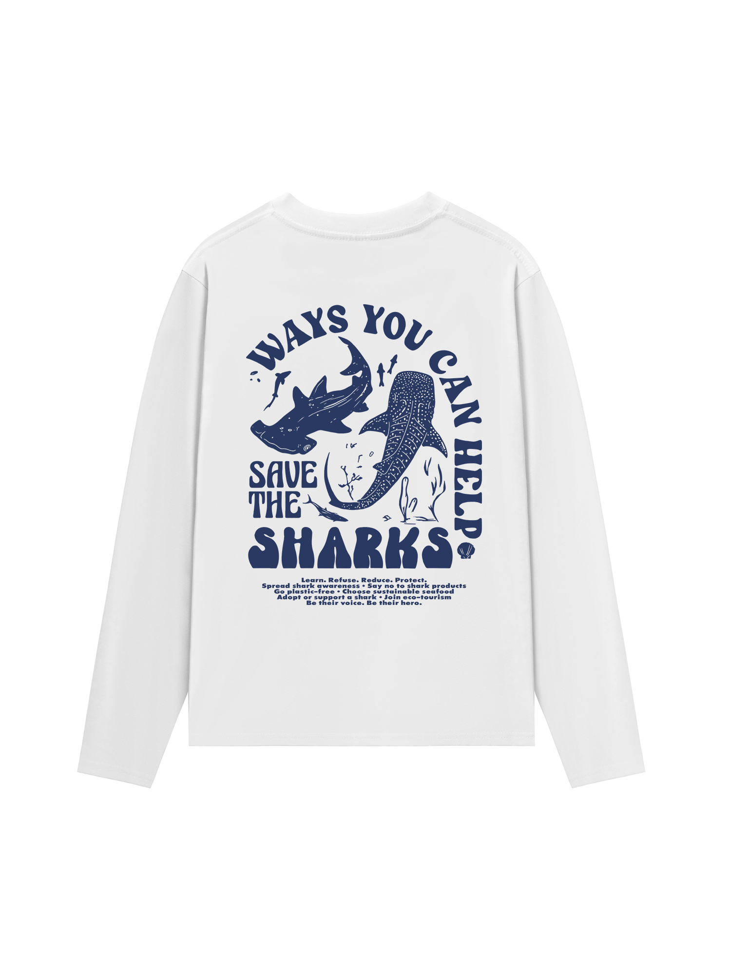 Áo Thun Dài Tay Ocean Save The Shark