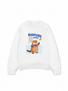 Áo Sweater Nỉ Hai Da Animal Beaver Catches Butterflies