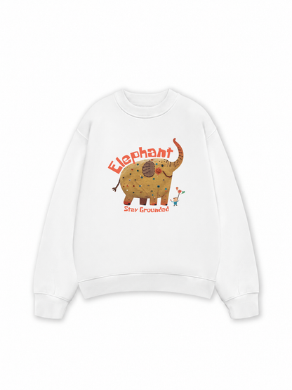 Áo Sweater Nỉ Hai Da Animal Elephant