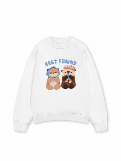 Áo Sweater Nỉ Hai Da Animal Best Friend Beaver