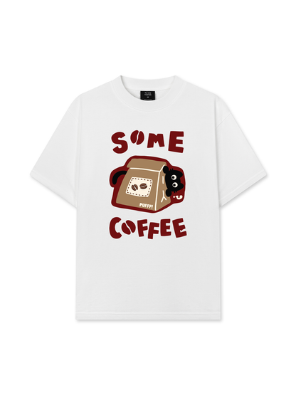 Áo Thun Relaxed Fit Coffee Some Coffee Cute Cat