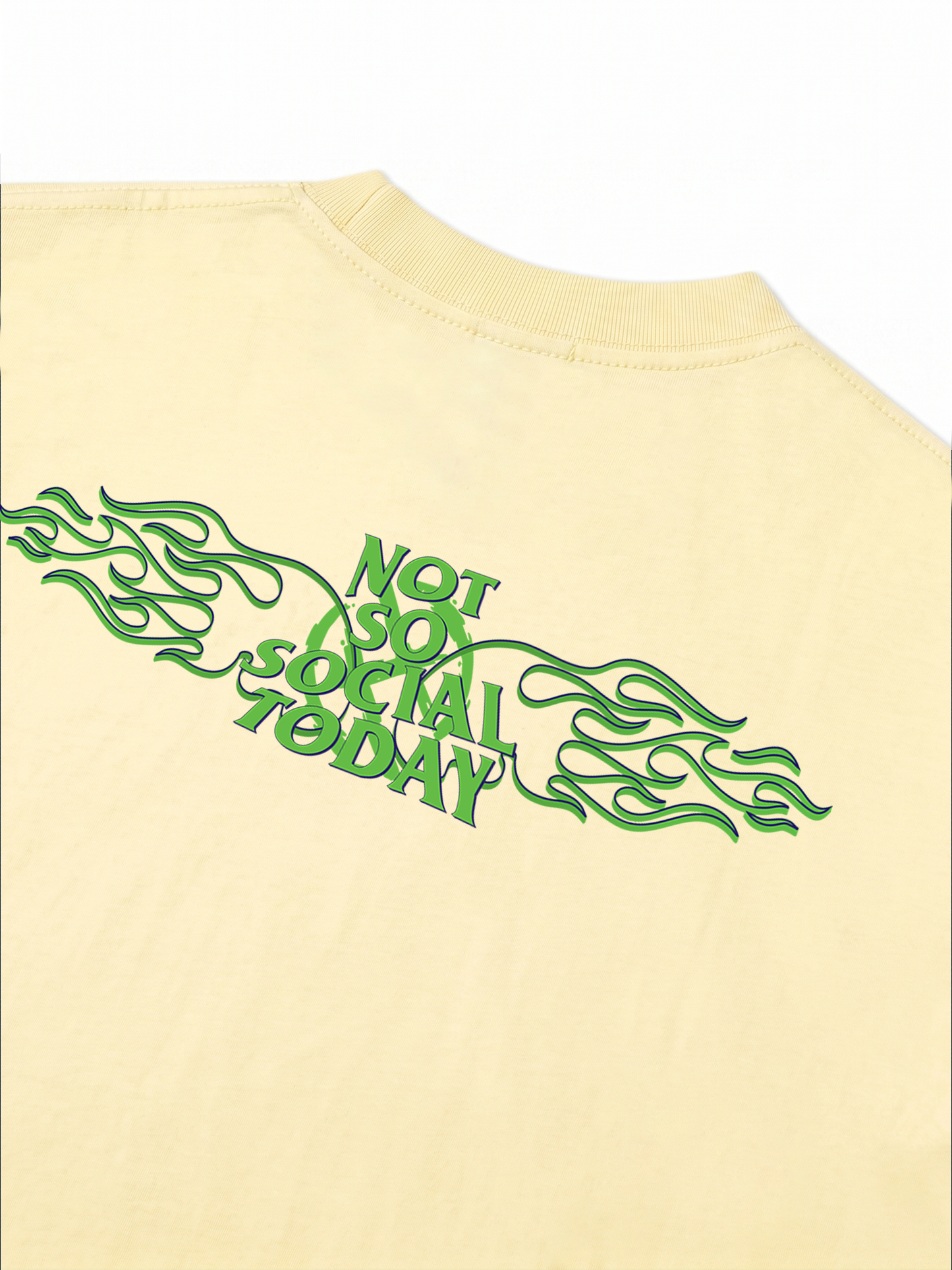 Áo Thun Relaxed Fit Not So Social Today Green Fire