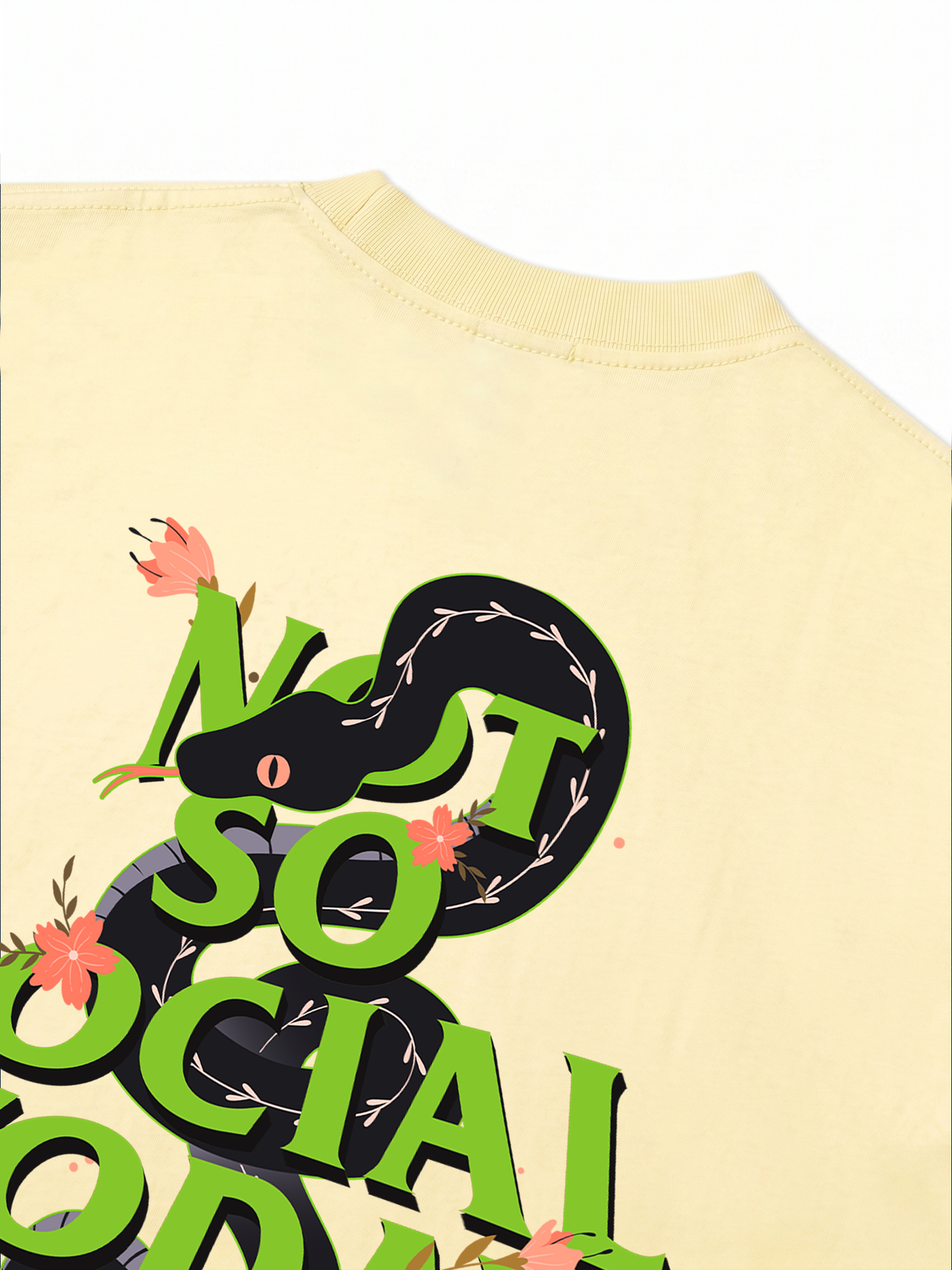 Áo Thun Relaxed Fit Not So Social Today Cherry Snake
