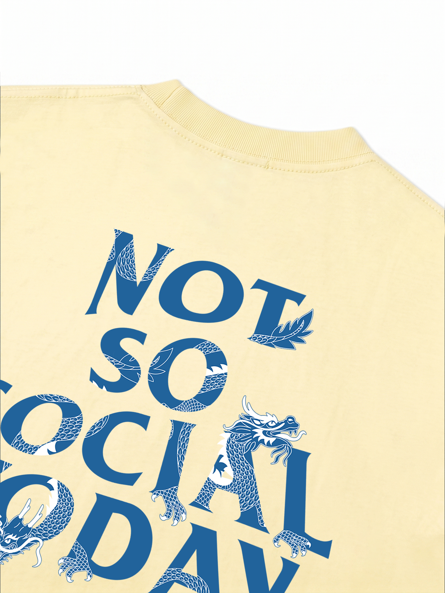 Áo Thun Relaxed Fit Not So Social Today Blue Dragon