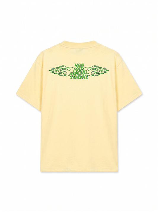 Áo Thun Relaxed Fit Not So Social Today Green Fire