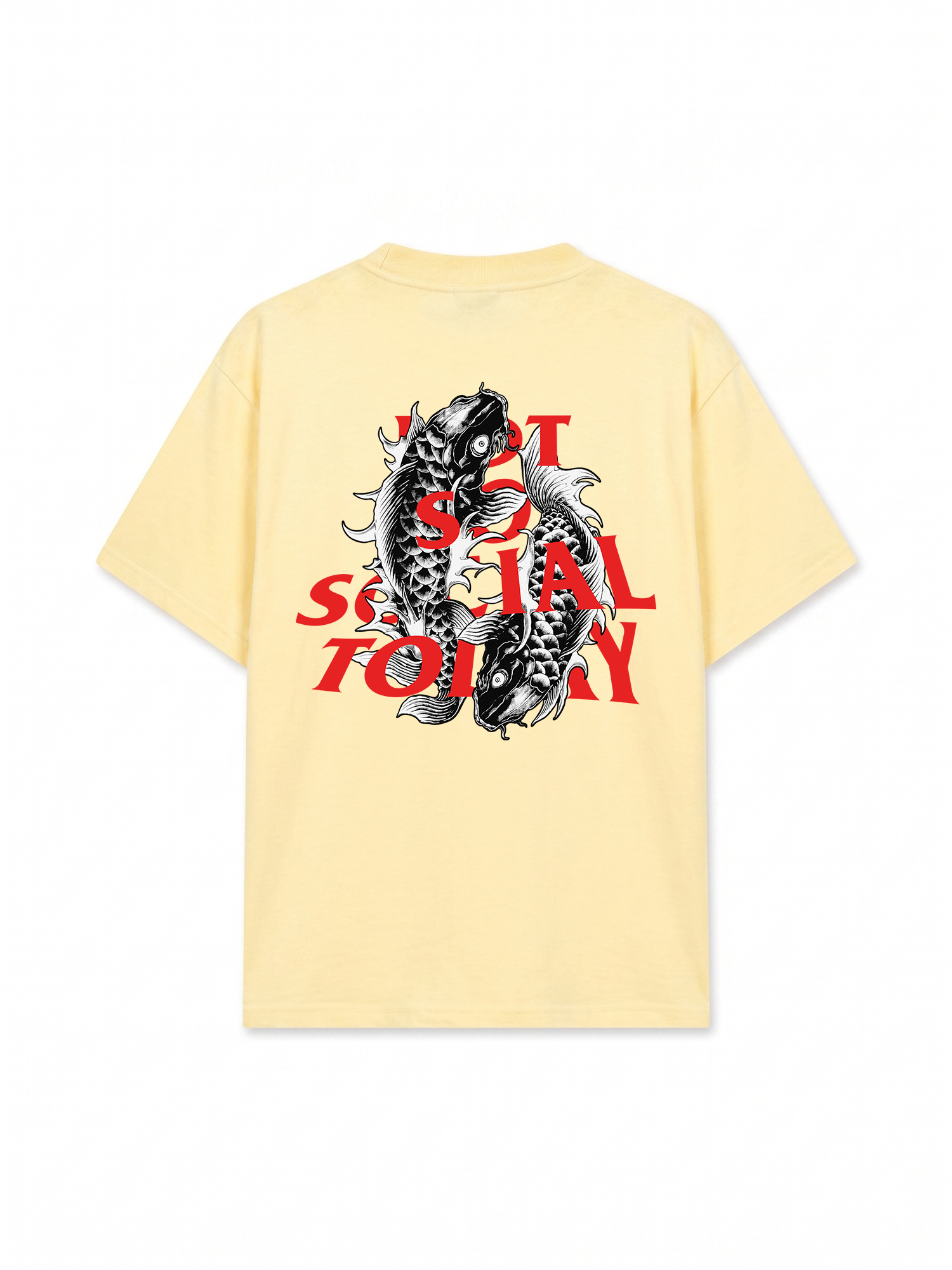 Áo Thun Relaxed Fit Not So Social Today Dark Koi Harmony