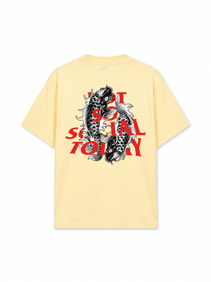 Áo Thun Relaxed Fit Not So Social Today Dark Koi Harmony