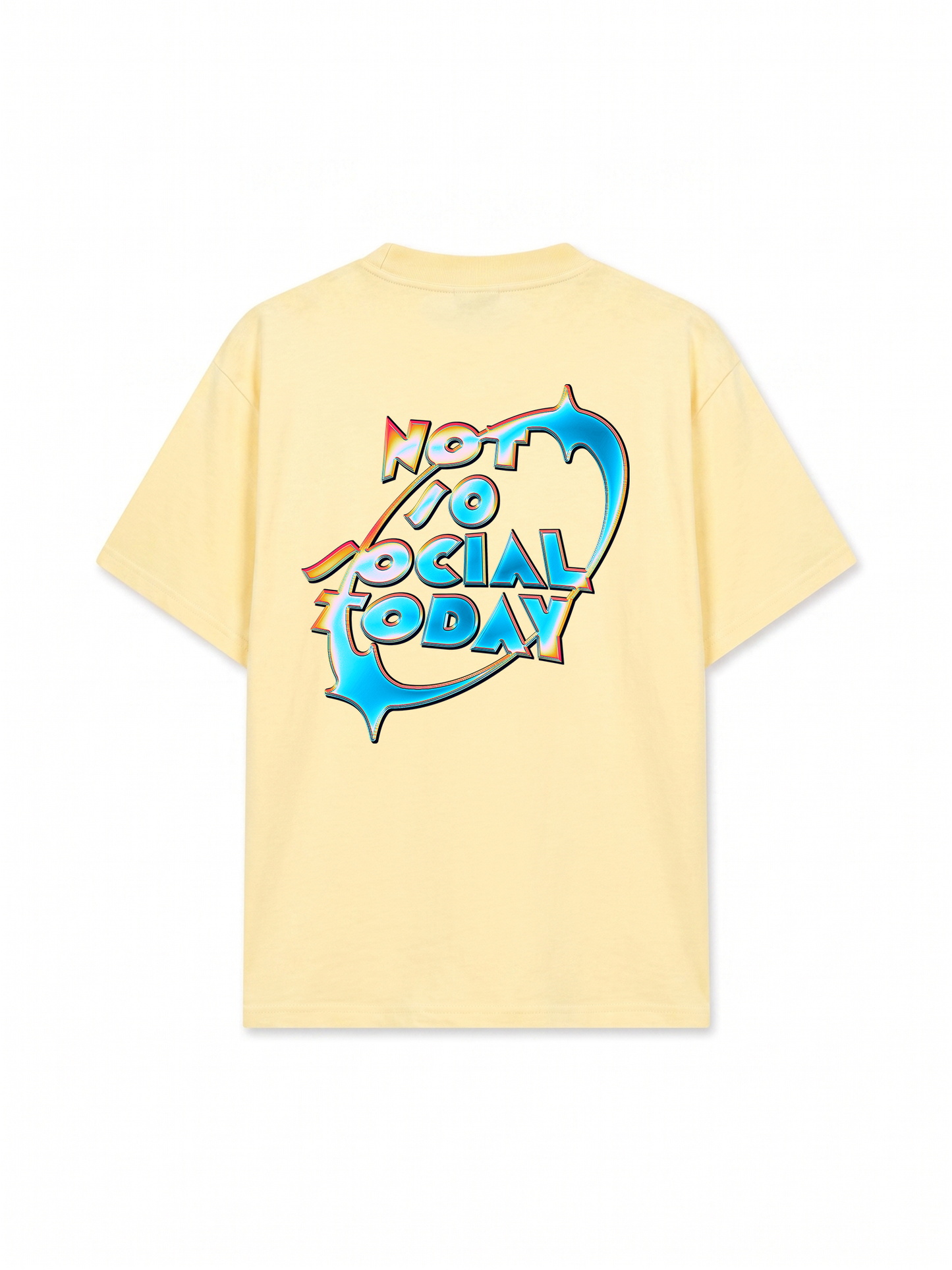 Áo Thun Relaxed Fit Not So Social Today Neon Holographic