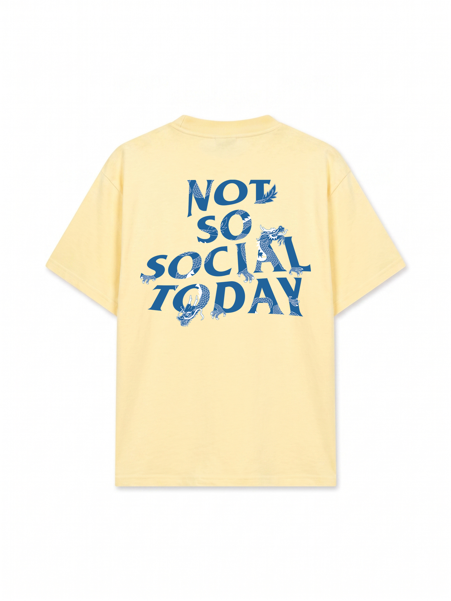 Áo Thun Relaxed Fit Not So Social Today Blue Dragon
