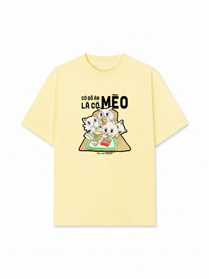 Áo Thun Relaxed Fit Hội Mèo Hăm Ăn