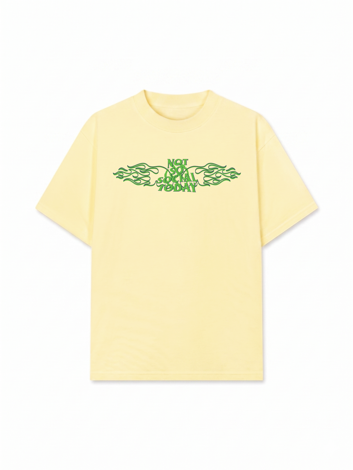Áo Thun Relaxed Fit Not So Social Today Green Fire