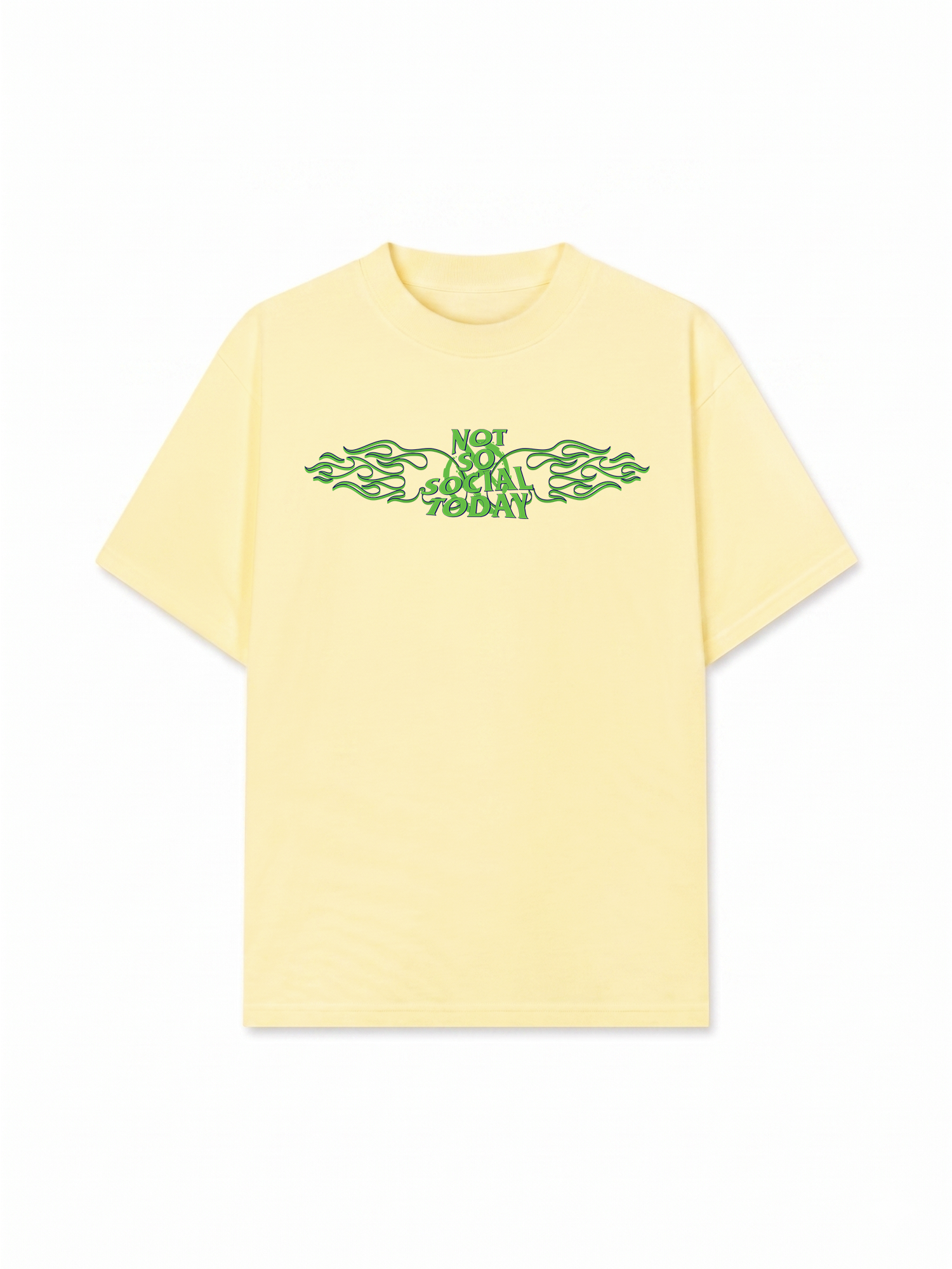 Áo Thun Relaxed Fit Not So Social Today Green Fire