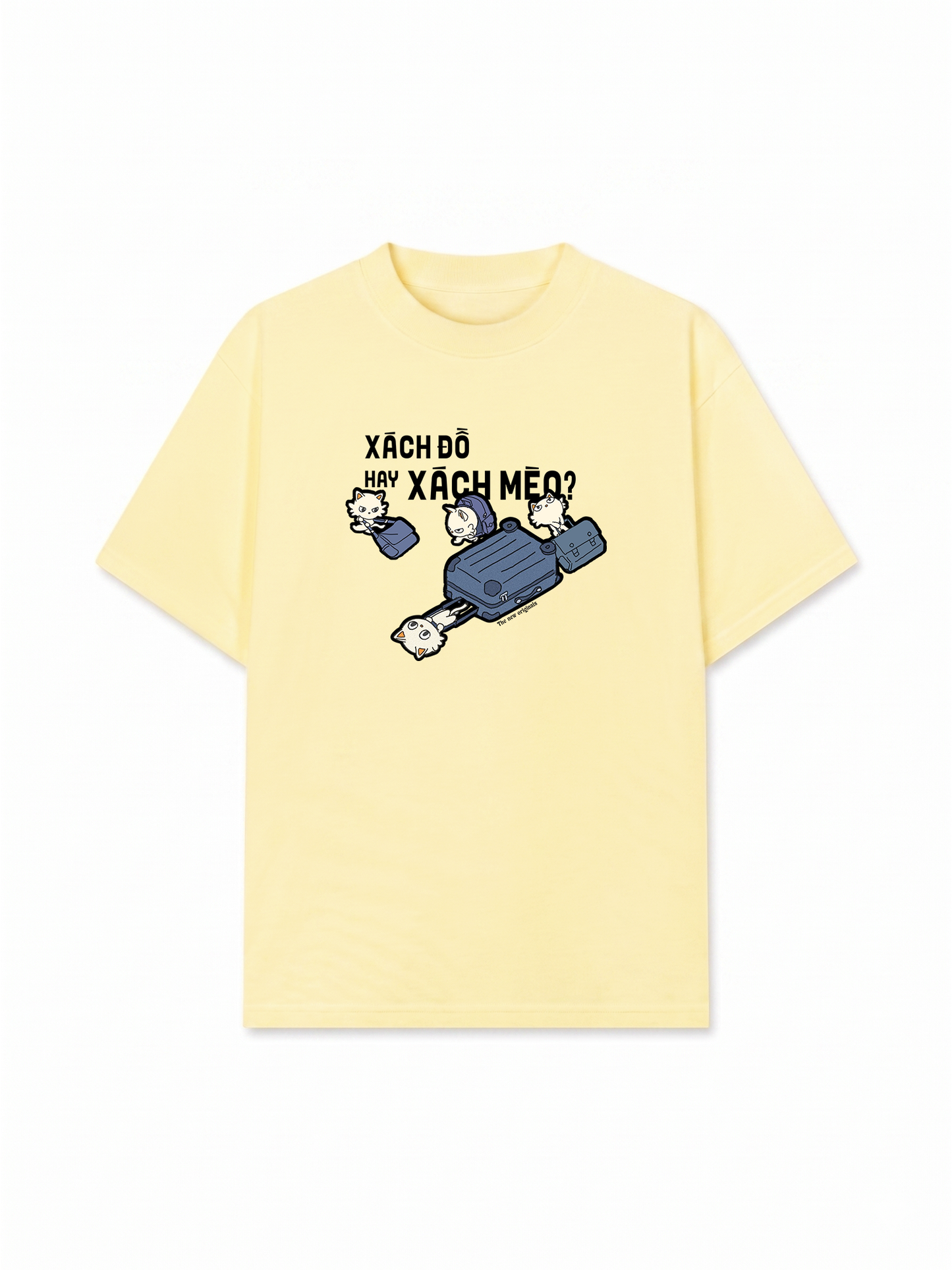 Áo Thun Relaxed Fit Hội Mèo Xách Vali