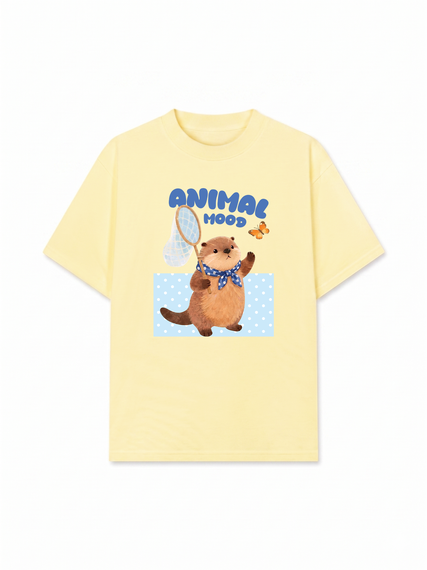 Áo Thun Relaxed Fit Animal Beaver Catches Butterflies