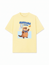 Áo Thun Relaxed Fit Animal Beaver Catches Butterflies