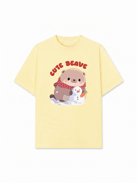Áo Thun Relaxed Fit Animal Red Cute Beaver