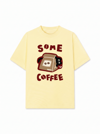 Áo Thun Relaxed Fit Coffee Some Coffee Cute Cat