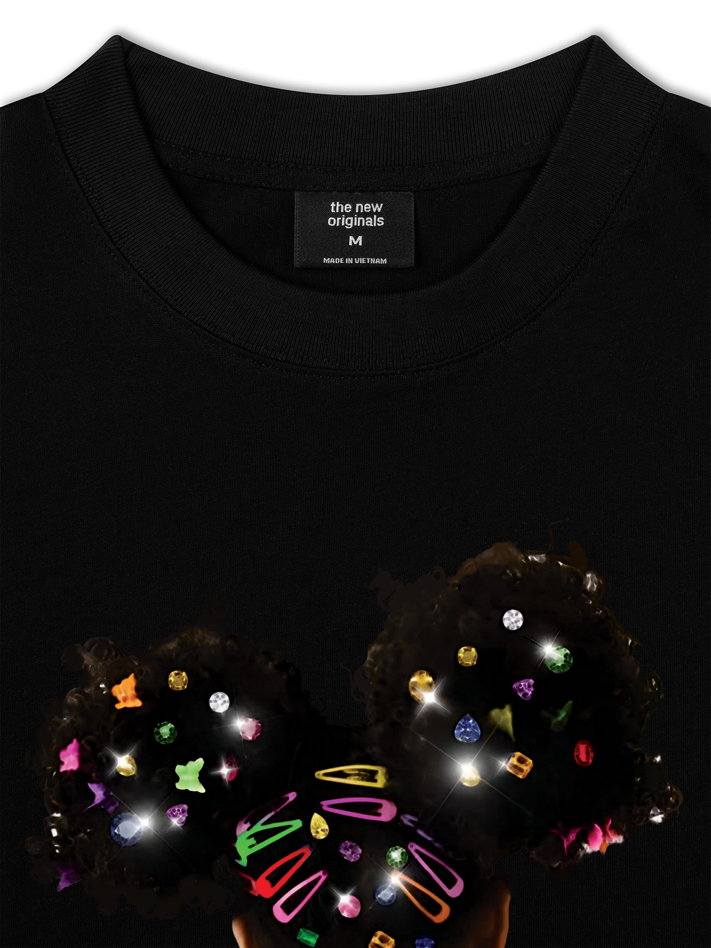 Áo Thun Relaxed Fit Colorful Diamond Hairpin Afro Girl