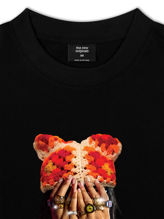 Áo Thun Relaxed Fit Jewel Ring & Orange Kitty Cap Wash